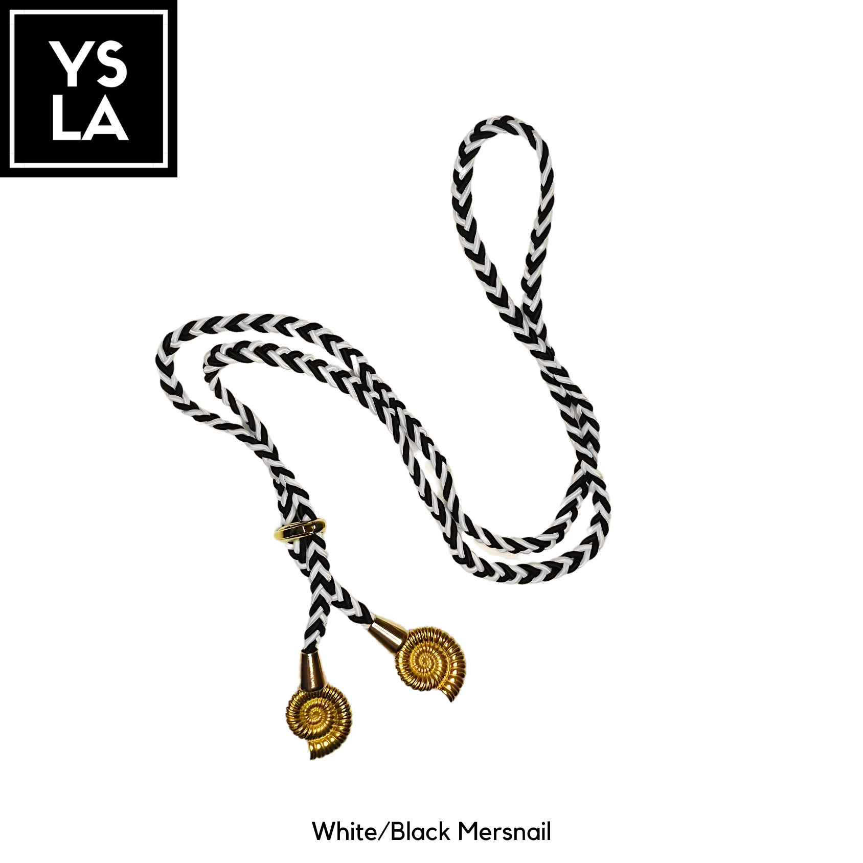 Braided Dual-Color Custom Diving Mask Strap with Gold Ocean Charms