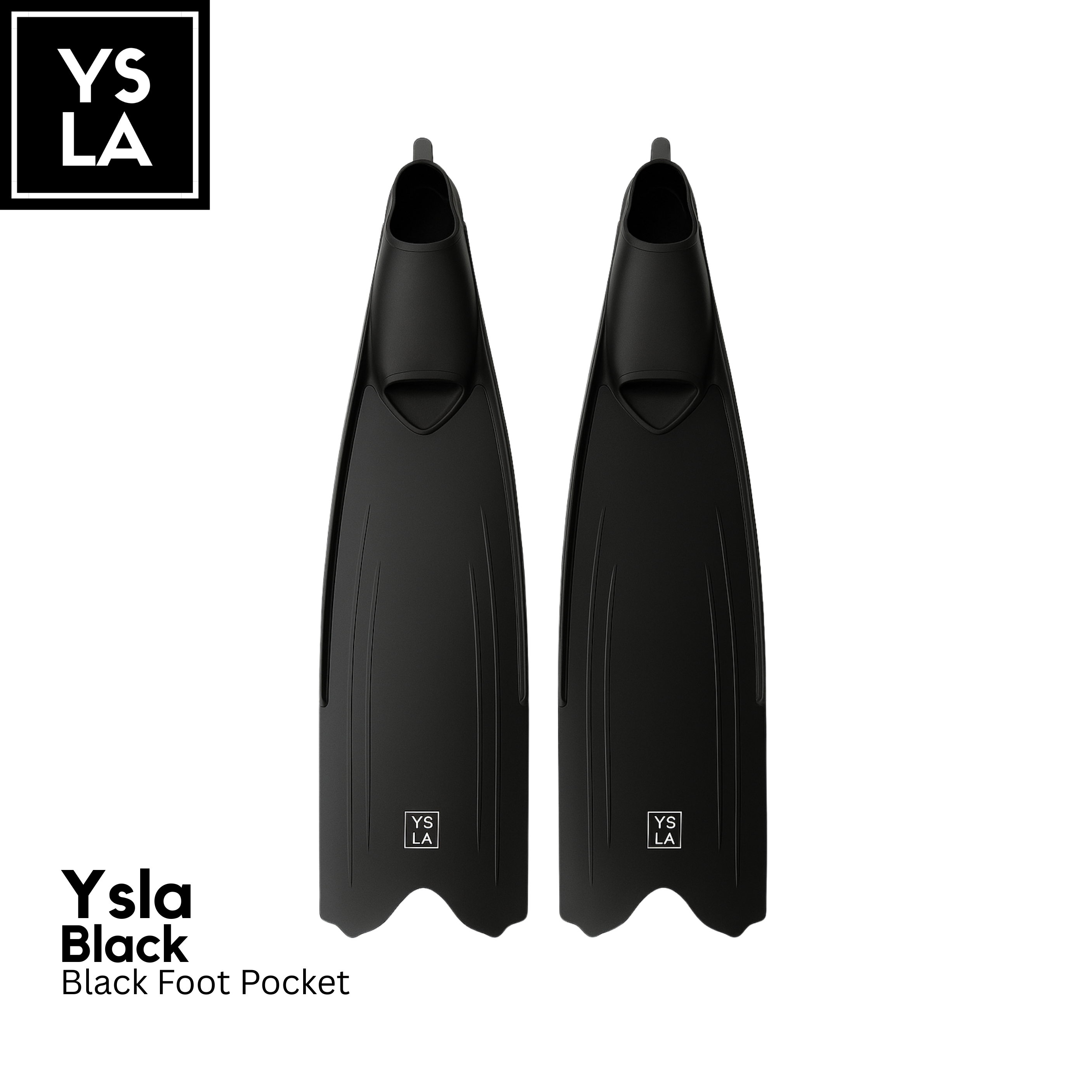 Ysla Wave Long Plastic Fins for Freediving with Foot Pocket