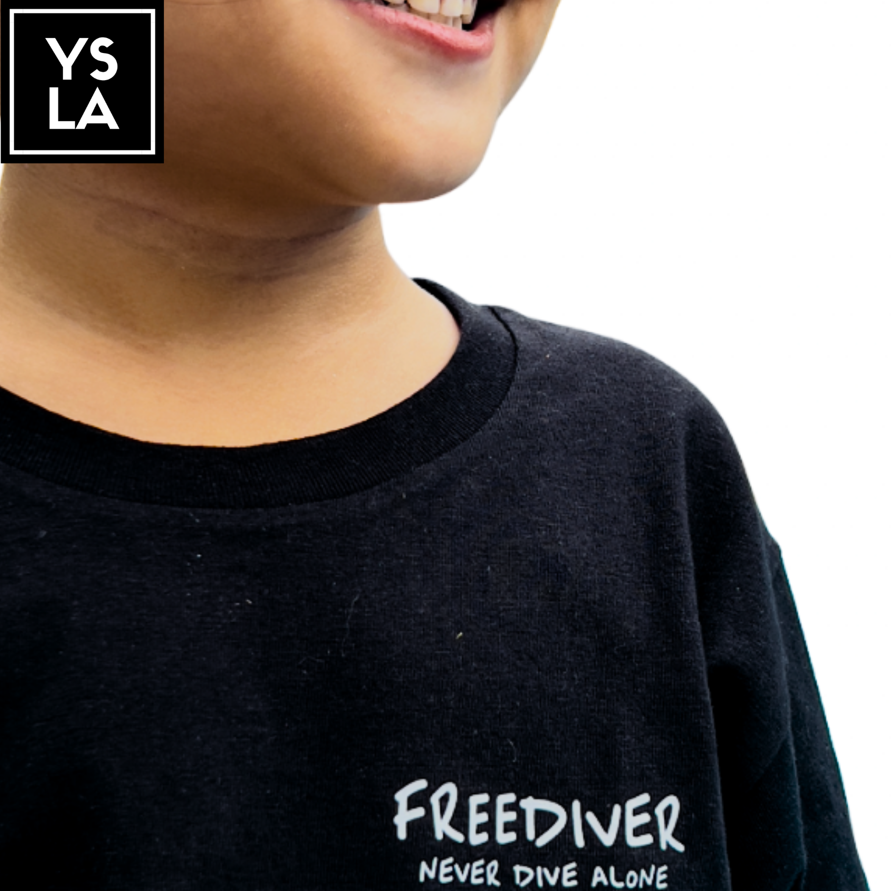 Ysla Never Dive Alone Freediver T-Shirt Kids Shirt