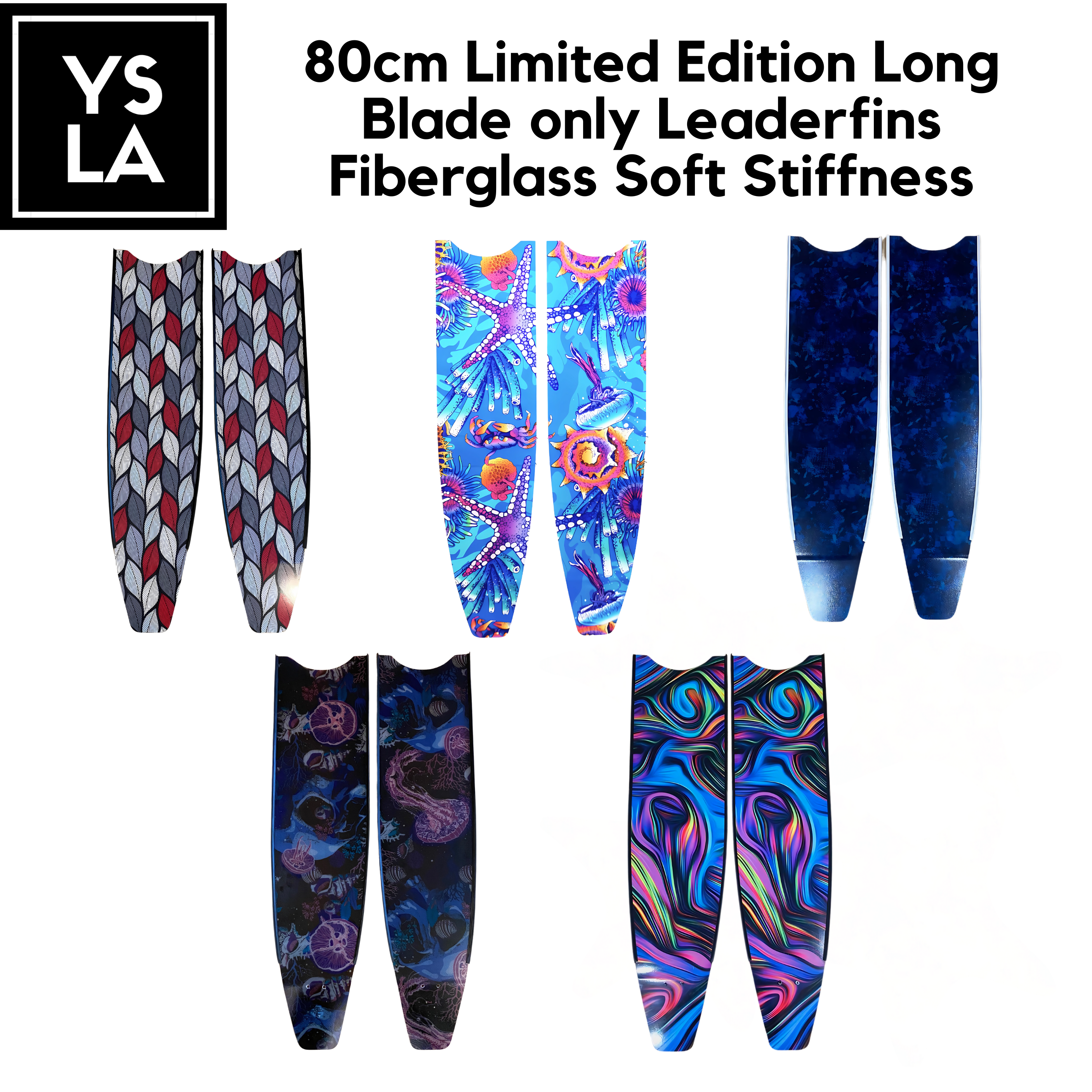 80cm Limited Edition Long Blade only Leaderfins Fiberglass Soft Stiffness