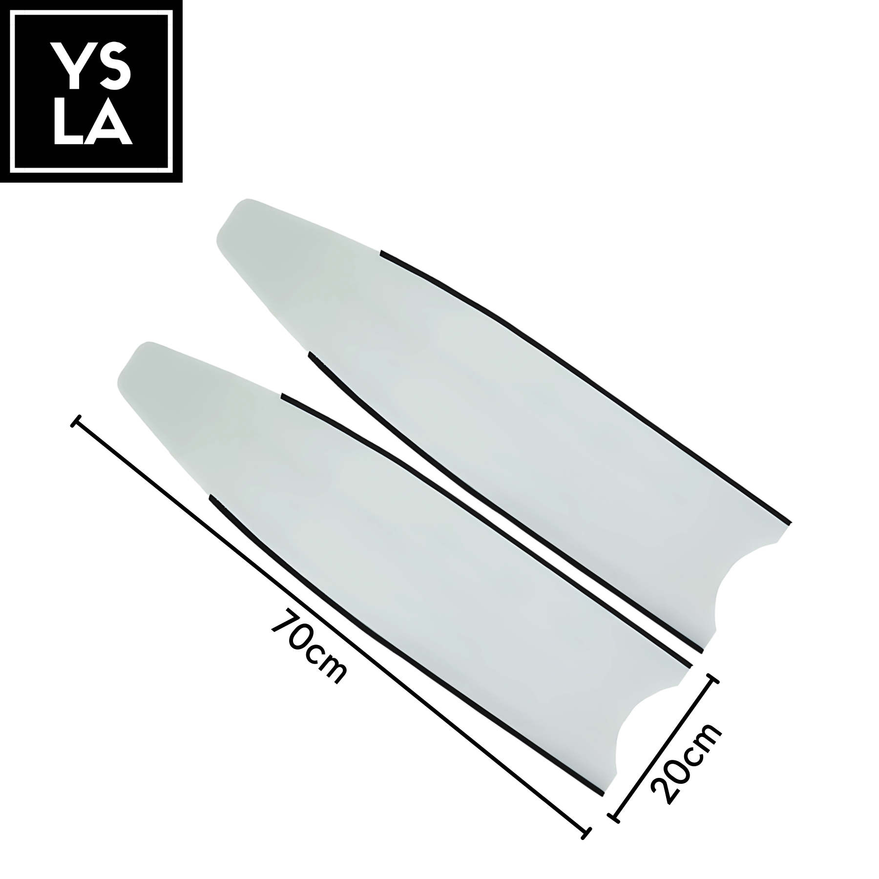 70cm Fiber Glass Long Blade Leaderfins with White and Black Foot Pockets