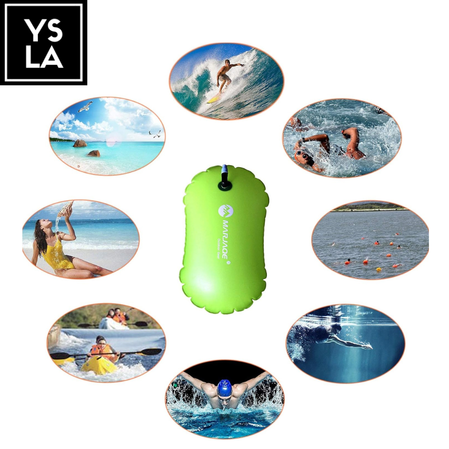 Marjaque Inflatable Open Water Buoy Air Dry Device Buoy Tow Float for Triathlon Swimming Highly Visible