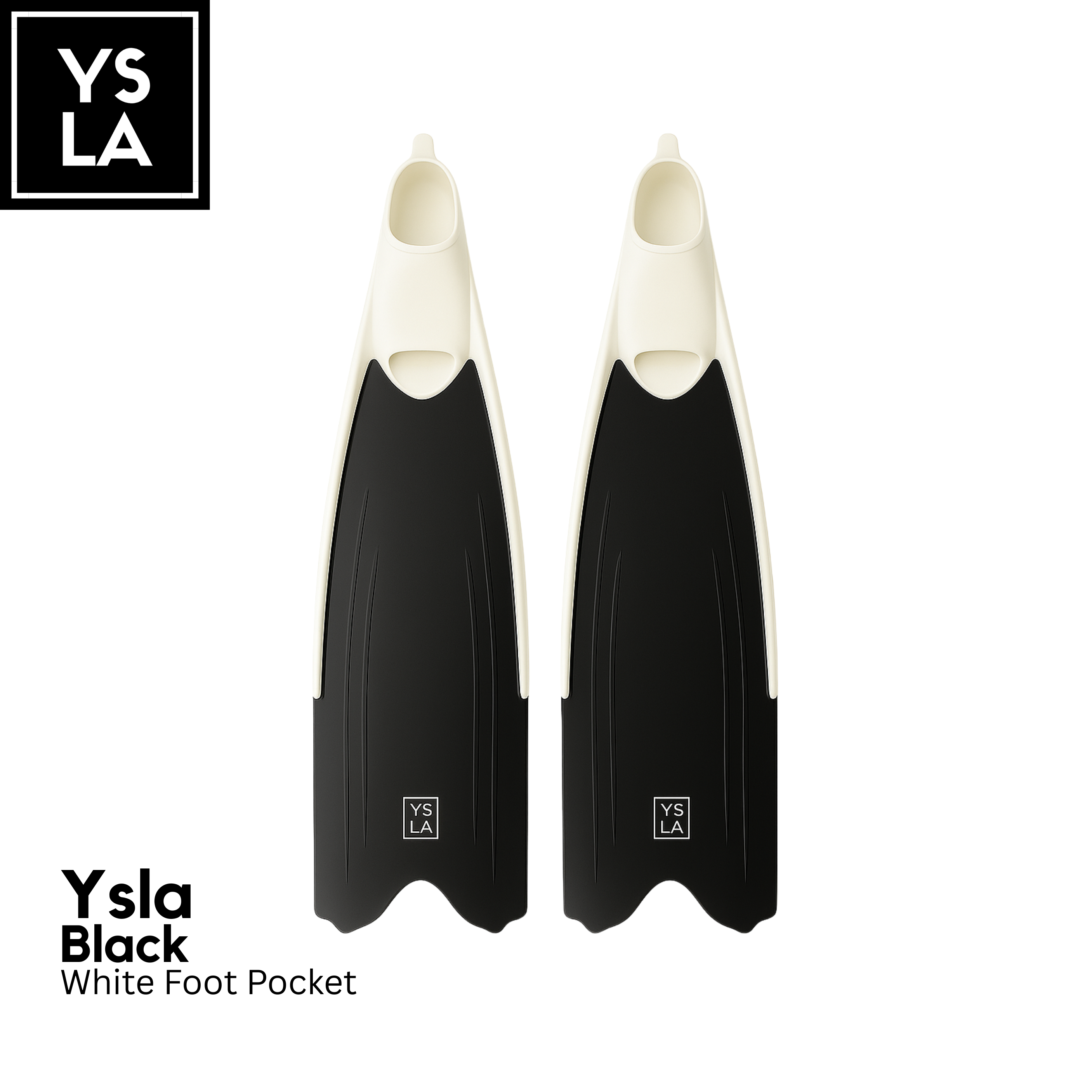 Ysla Wave Long Plastic Fins for Freediving with Foot Pocket