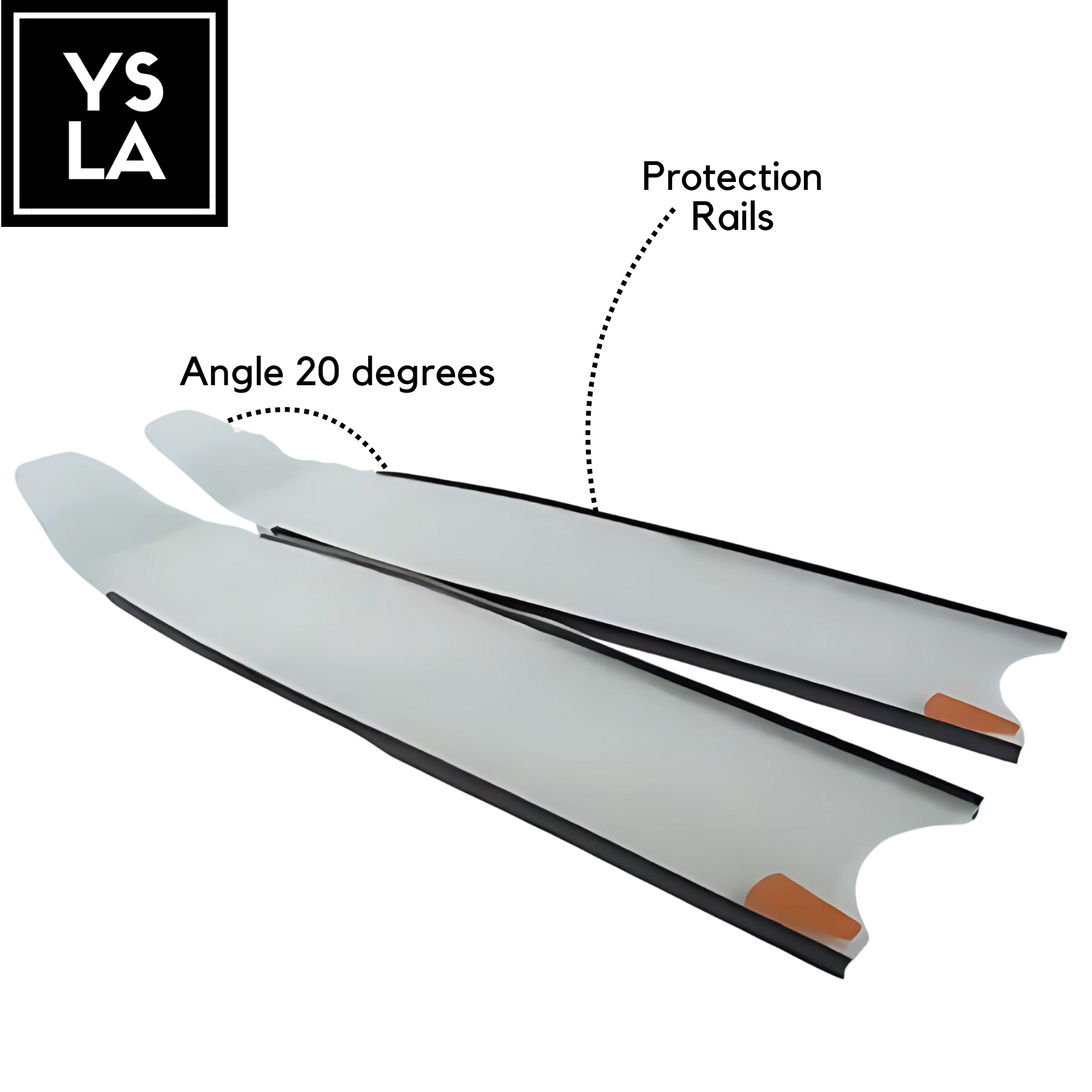 70cm Fiber Glass Long Blade Leaderfins with White and Black Foot Pockets