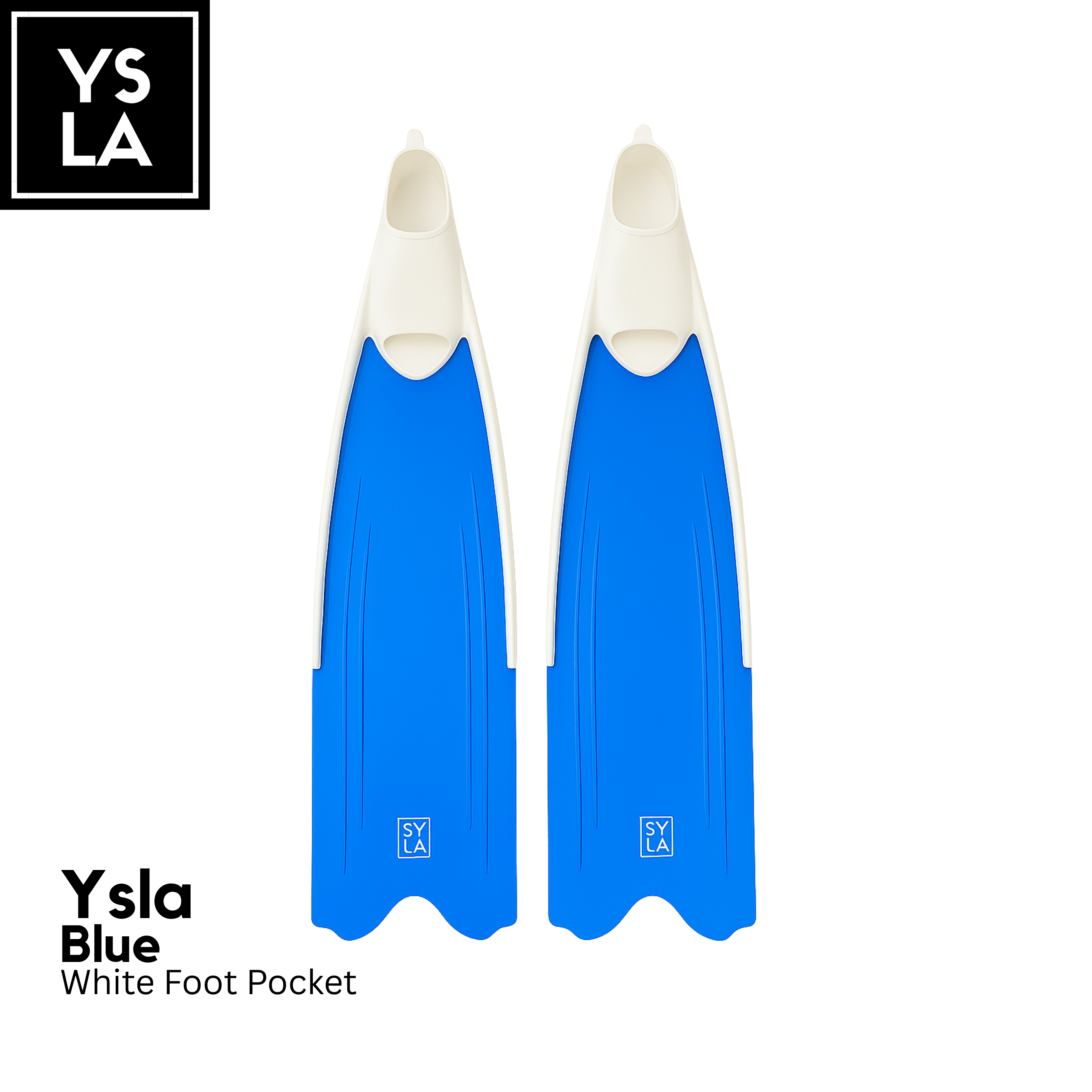 Ysla Wave Long Plastic Fins for Freediving with Foot Pocket