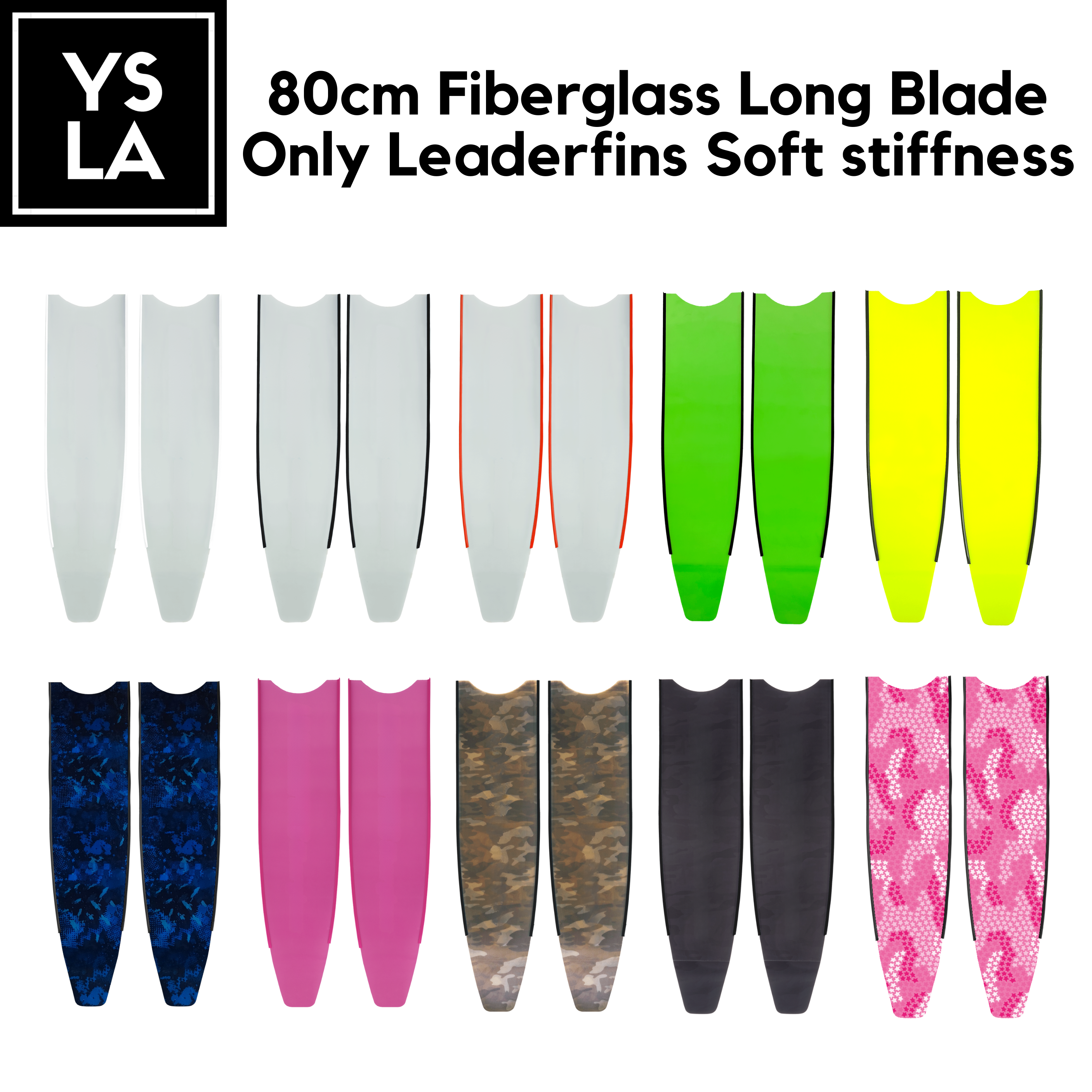 80cm Fiberglass Long Blade only Leaderfins Soft stiffness