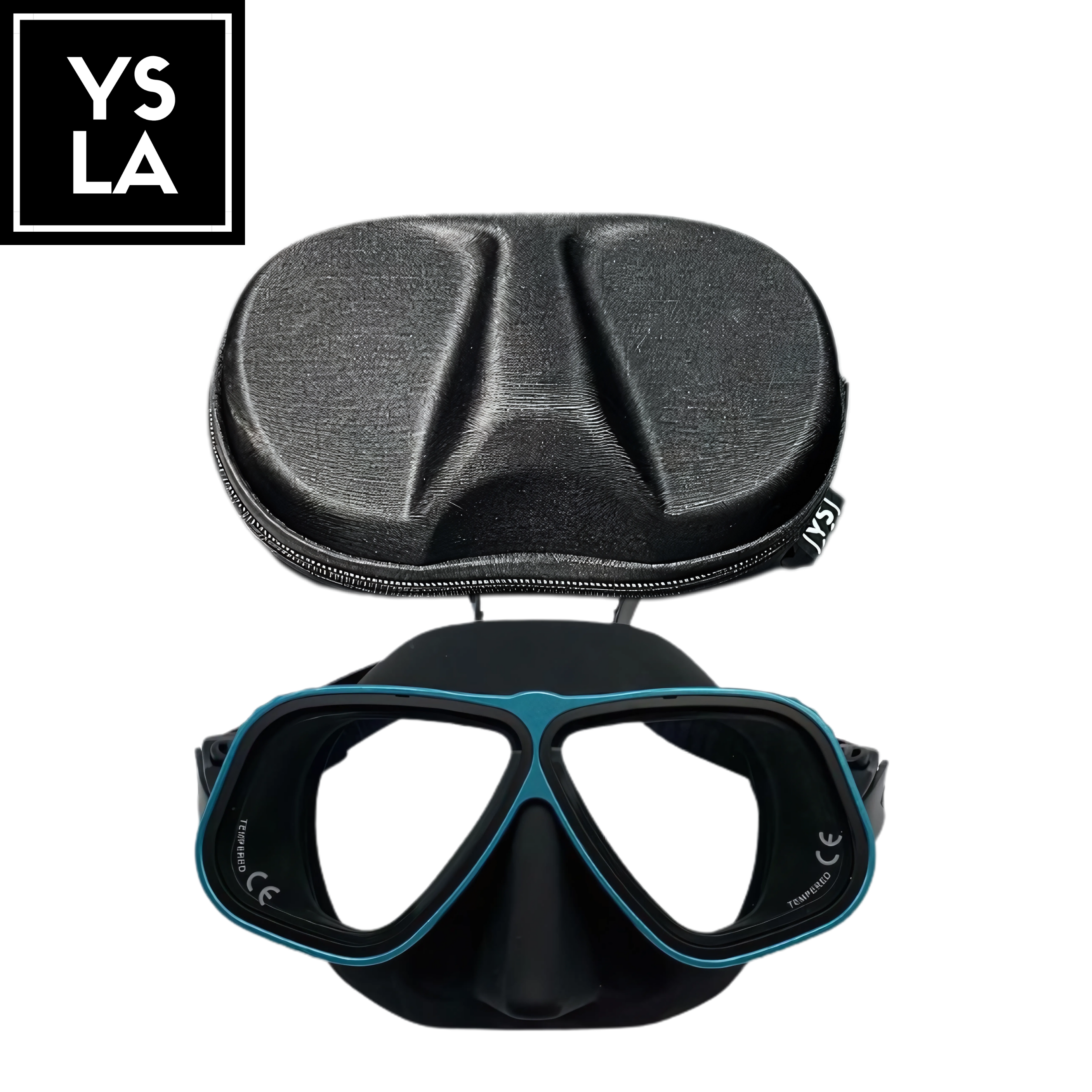 Solid Color Aluminum Frame Tempered Glass Freedive Mask only with Eva Box