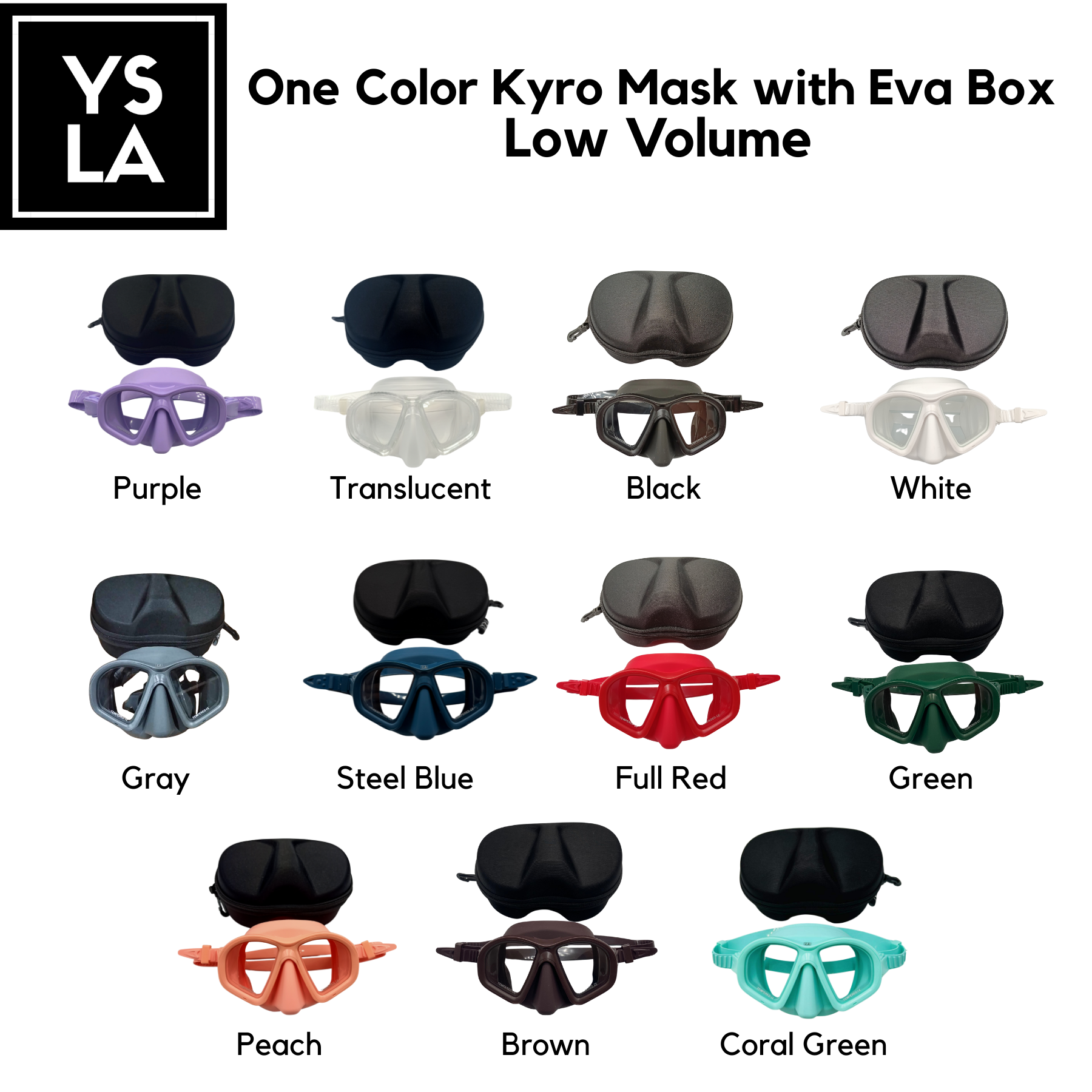 Kyro Tempered Glass Low Volume Freediving Mask with Evabox