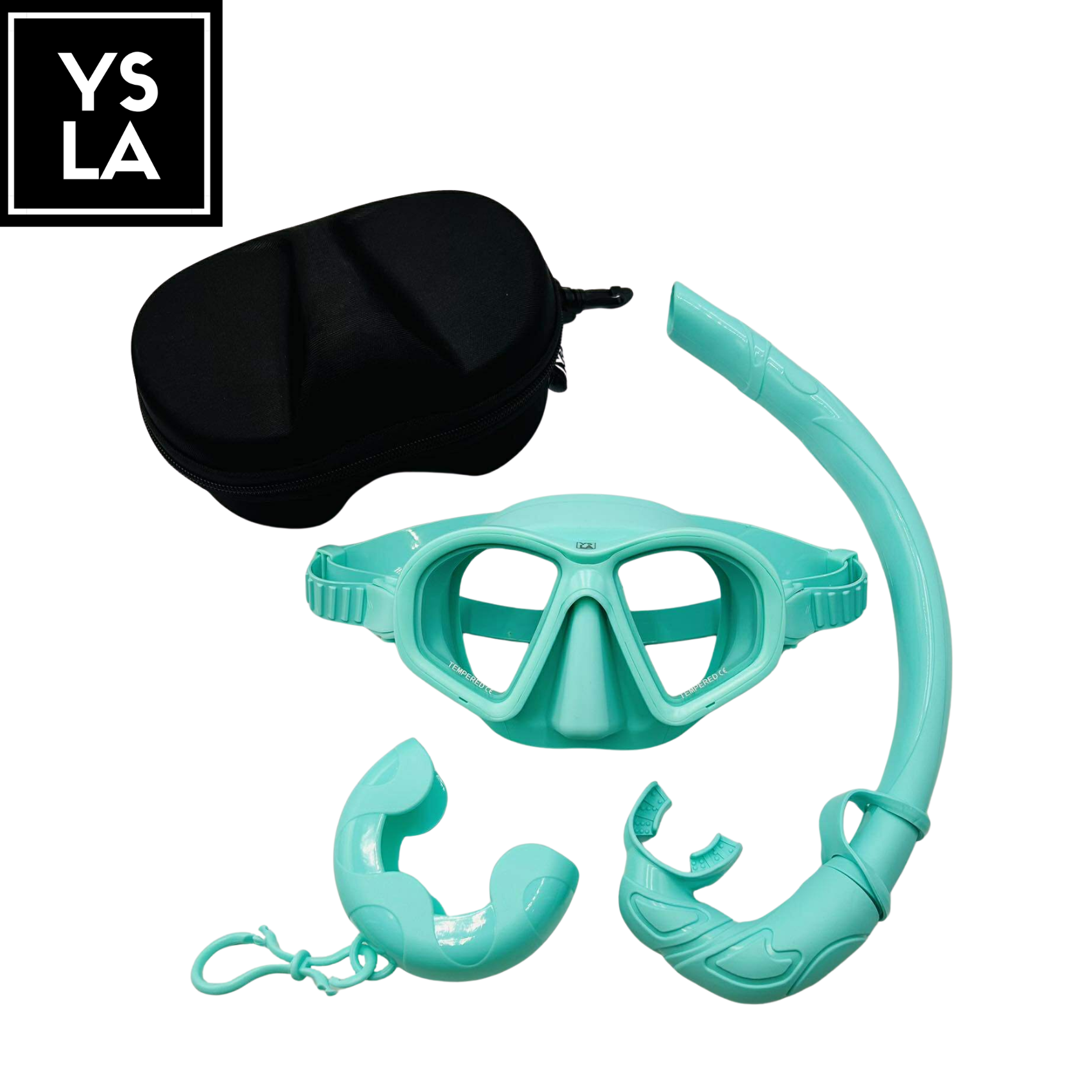 Kyro Tempered Glass Low Volume Freediving Mask with J-type Snorkel and Evabox