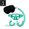 Kyro Tempered Glass Low Volume Freediving Mask with J-type Snorkel and Evabox
