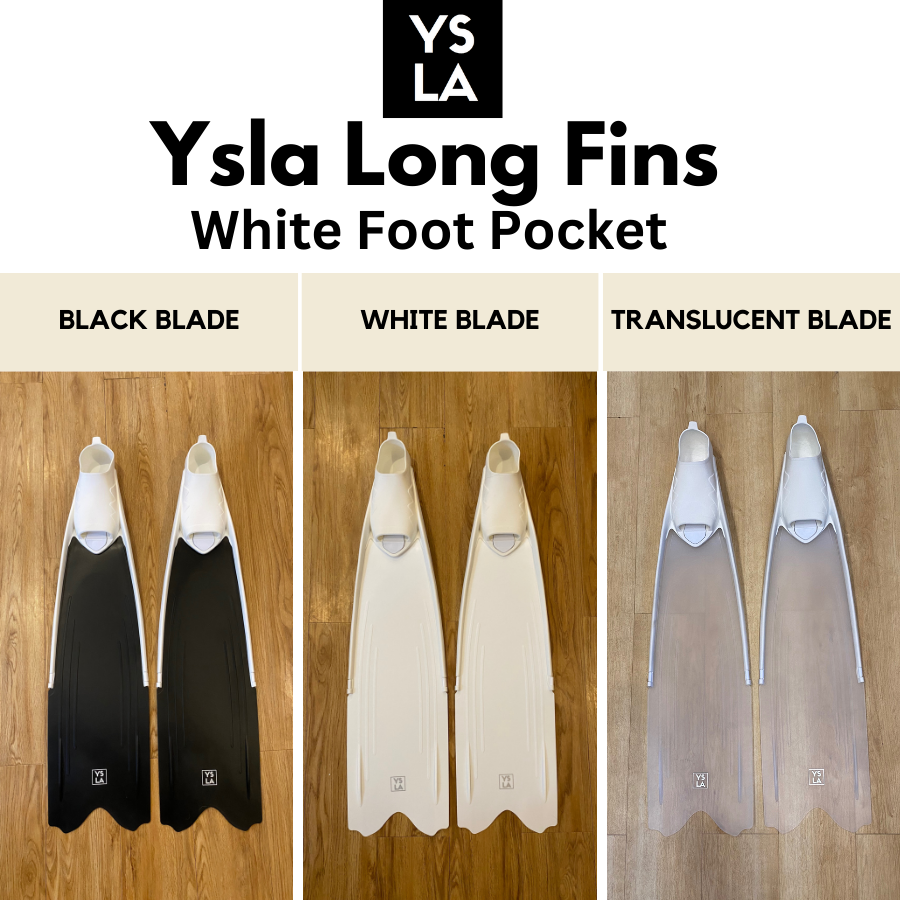 Wave Ysla Freedive and Spearfishing Long Freediving Fins White