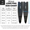 Wave Colored Long Freediving Fins Black Foot Pocket