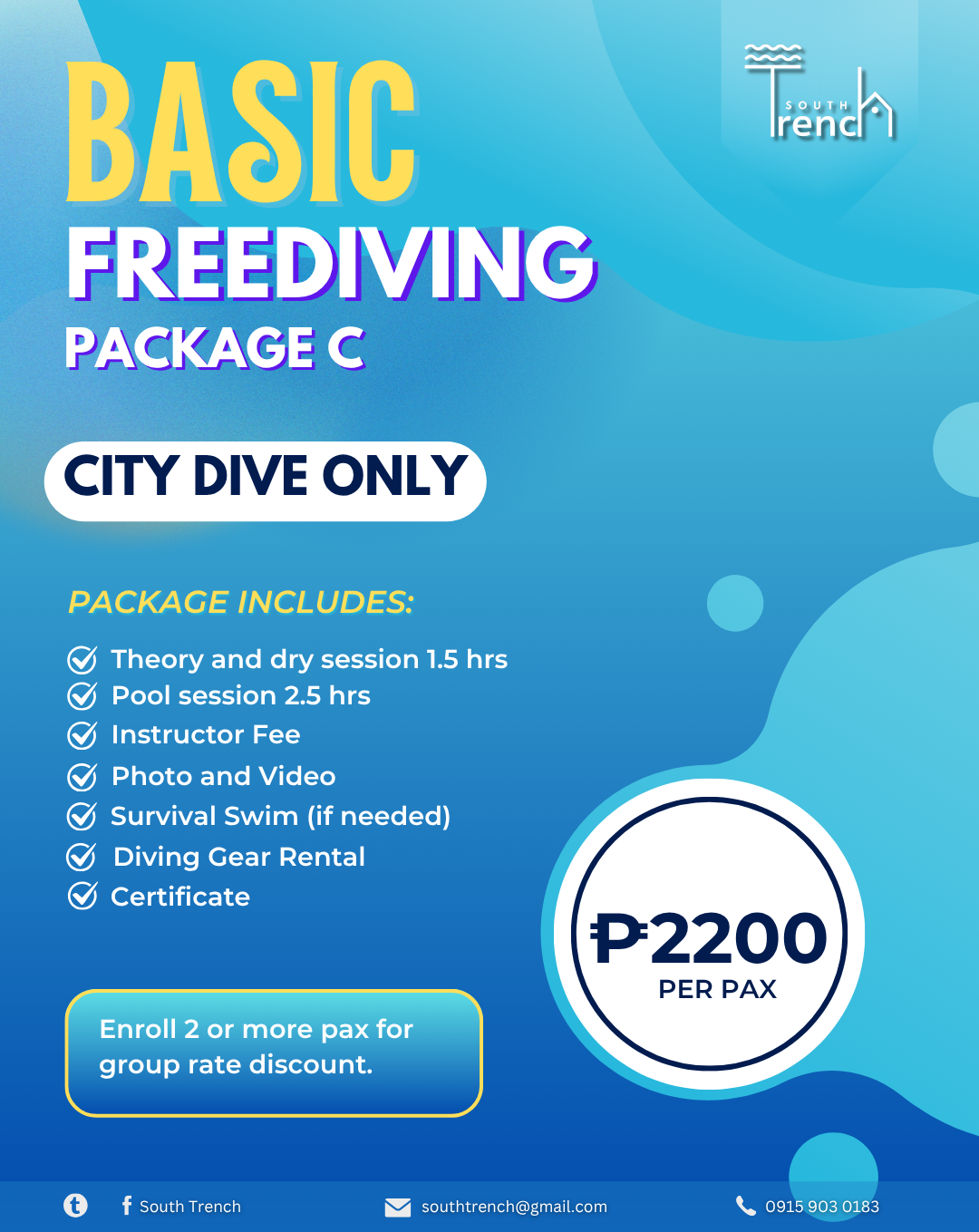 South Trench Basic Freediving: City Dive (Package C) Promo Group