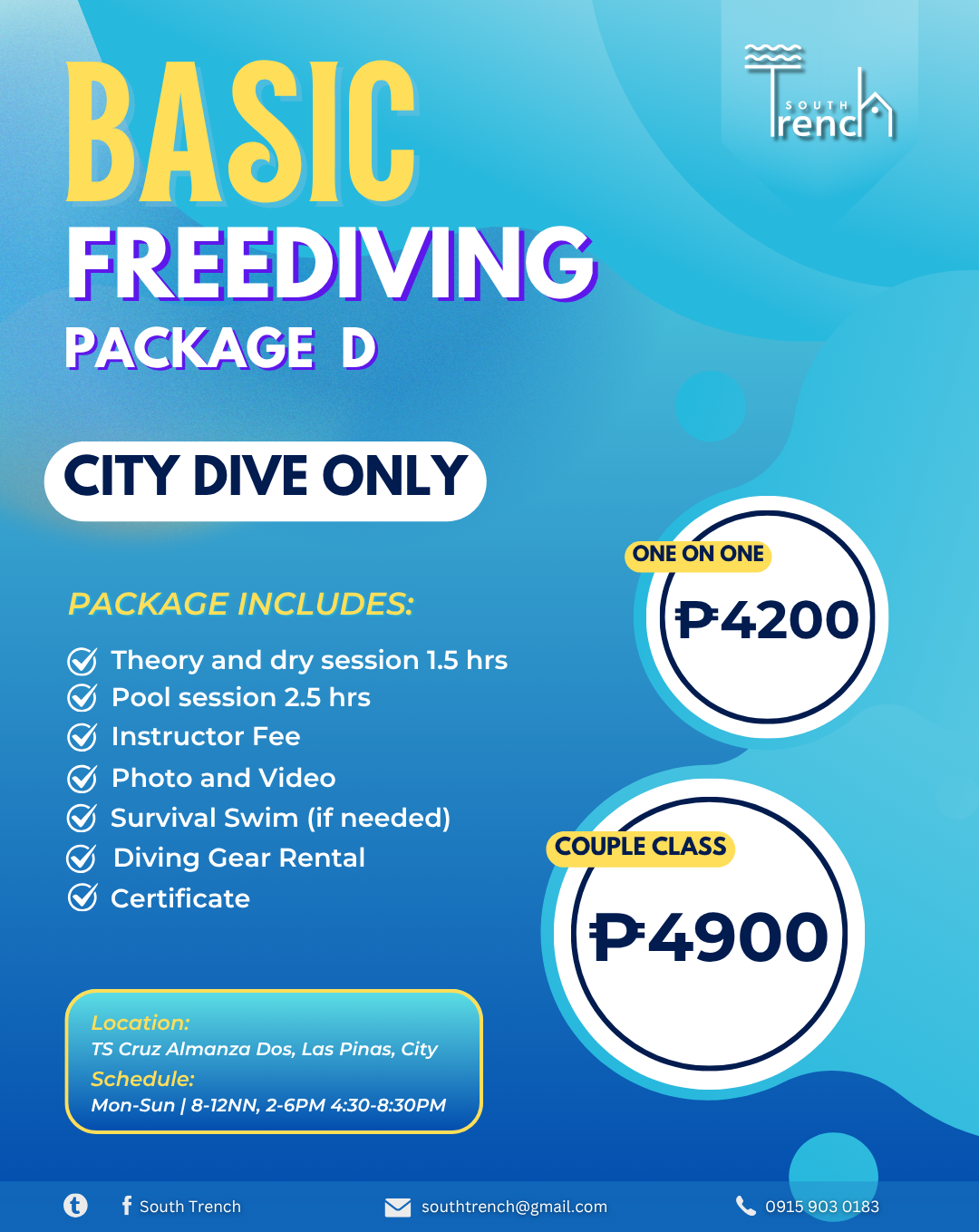 South Trench Basic Freediving: City Dive only (Private)