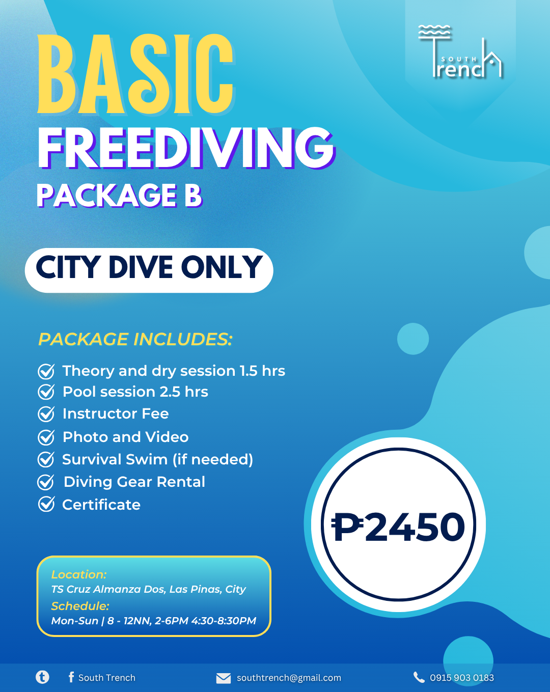South Trench Basic Freediving: City Dive (Package A or B)