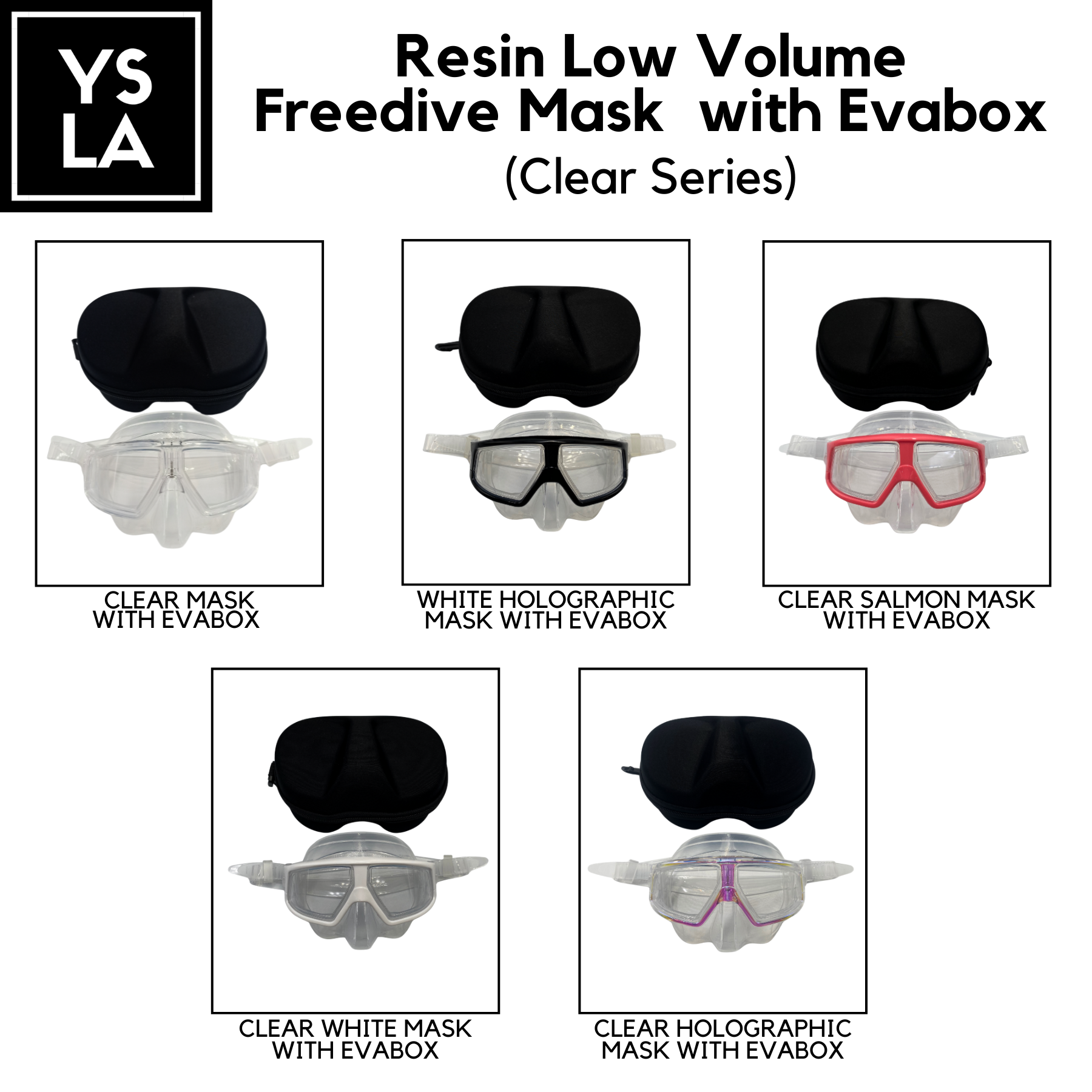 Resin Plastic Lens Low Volume Freedive Mask with Eva Box
