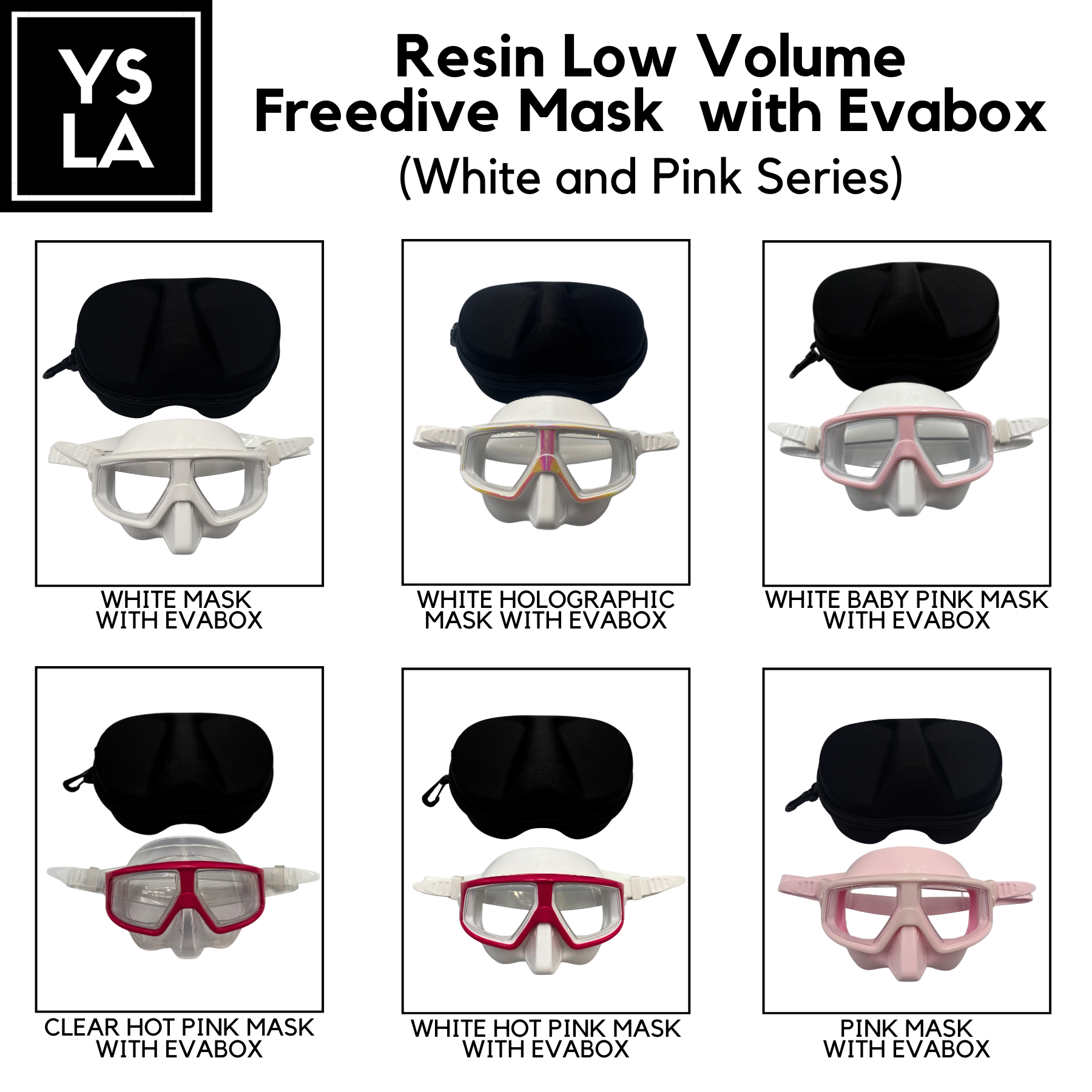Resin Plastic Lens Low Volume Freedive Mask with Eva Box