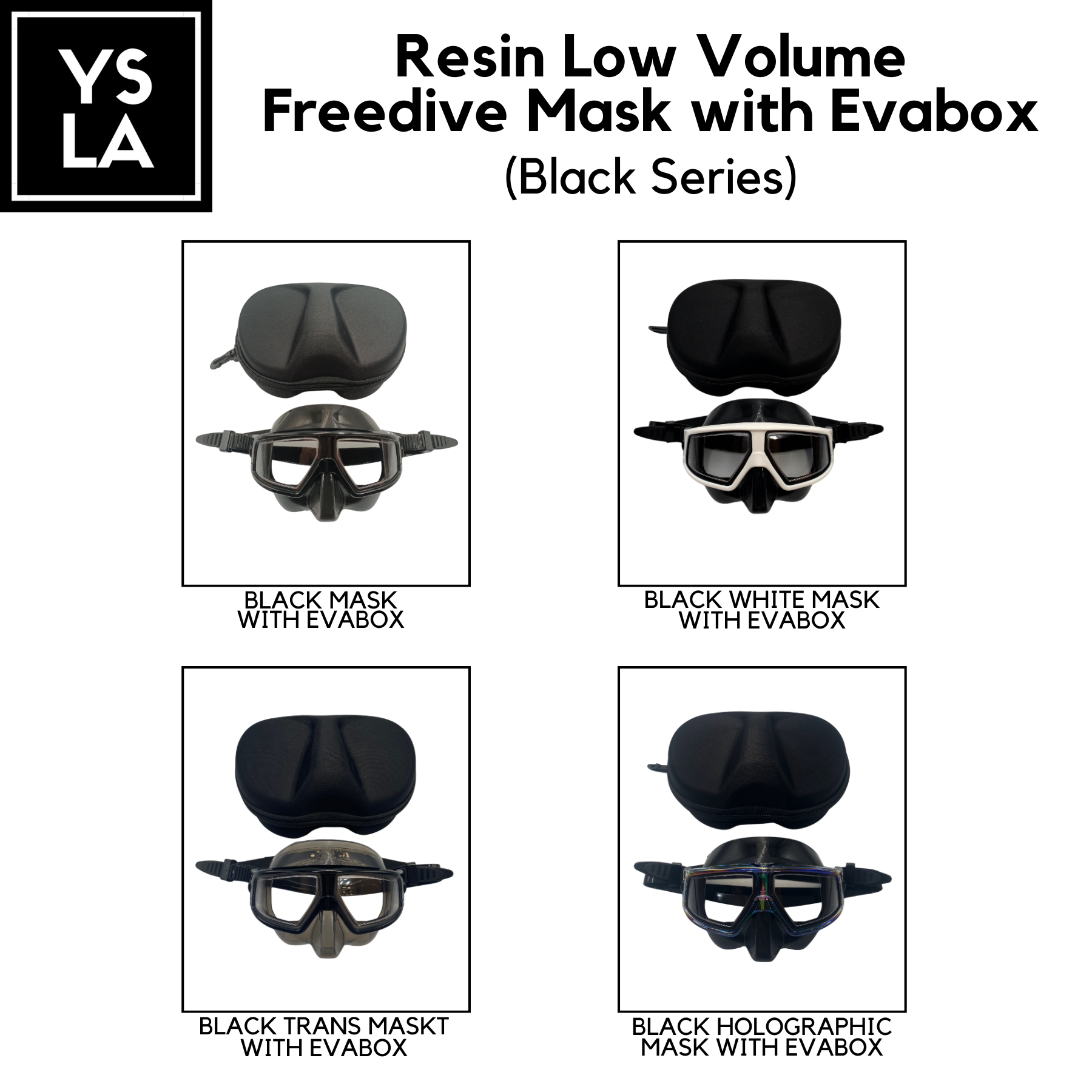 Resin Plastic Lens Low Volume Freedive Mask with Eva Box