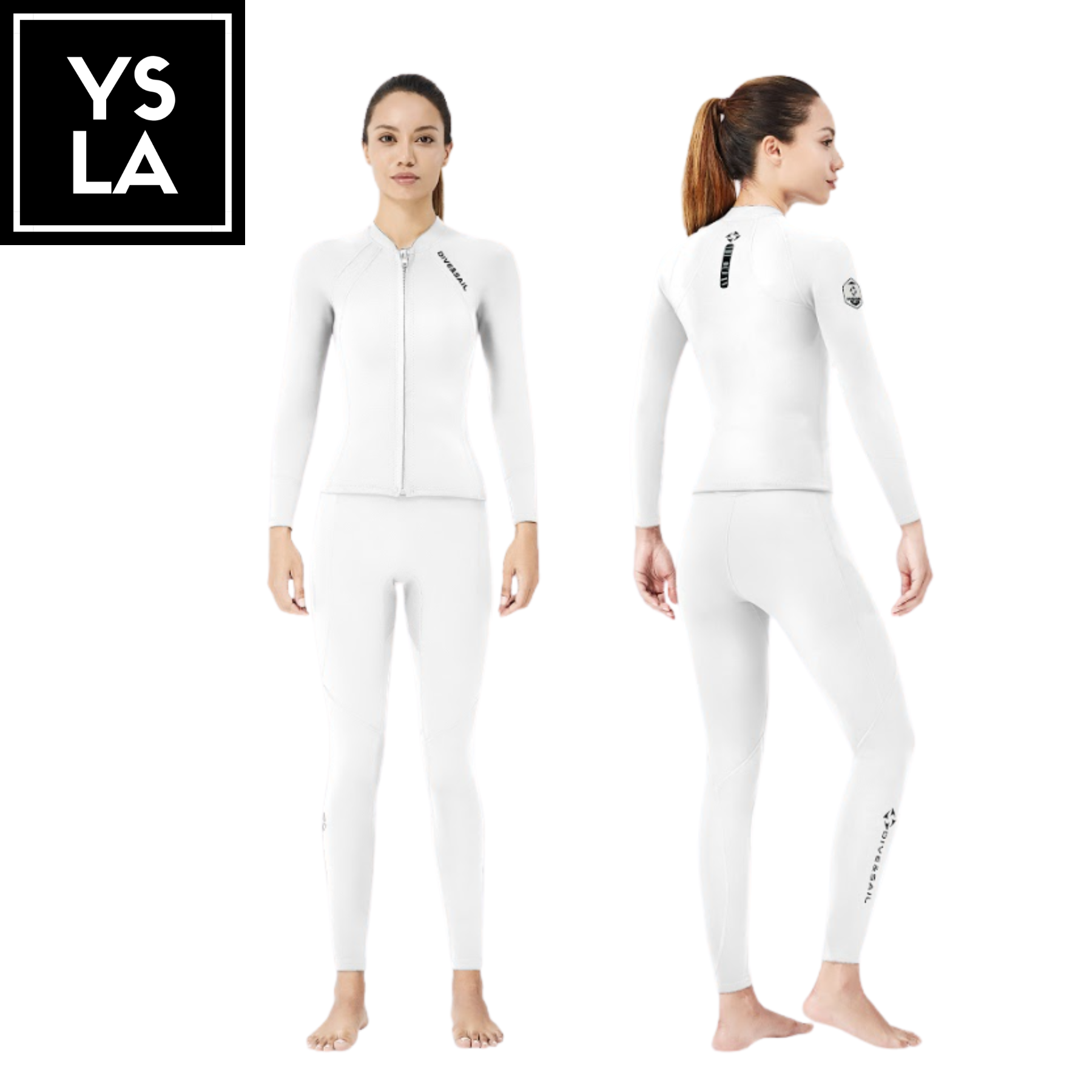 Sky White 2mm Neoprene Wetsuit Top and Bottom
