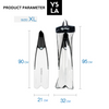 Wave Ysla Freedive and Spearfishing Long Freediving Fins Black Foot Pocket