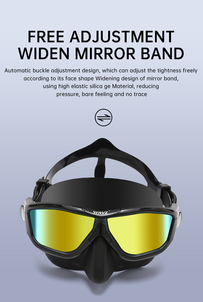 Wave Polycarbonate Lens Anti-Fog Low Volume Silicone Diving Mask Set ...