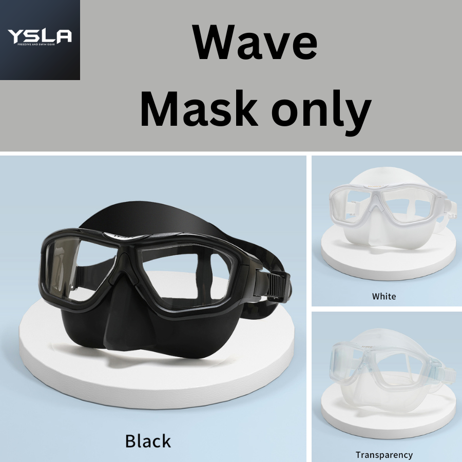 Wave Polycarbonate Lens Anti-Fog Low Volume Silicone Diving Mask Set ...