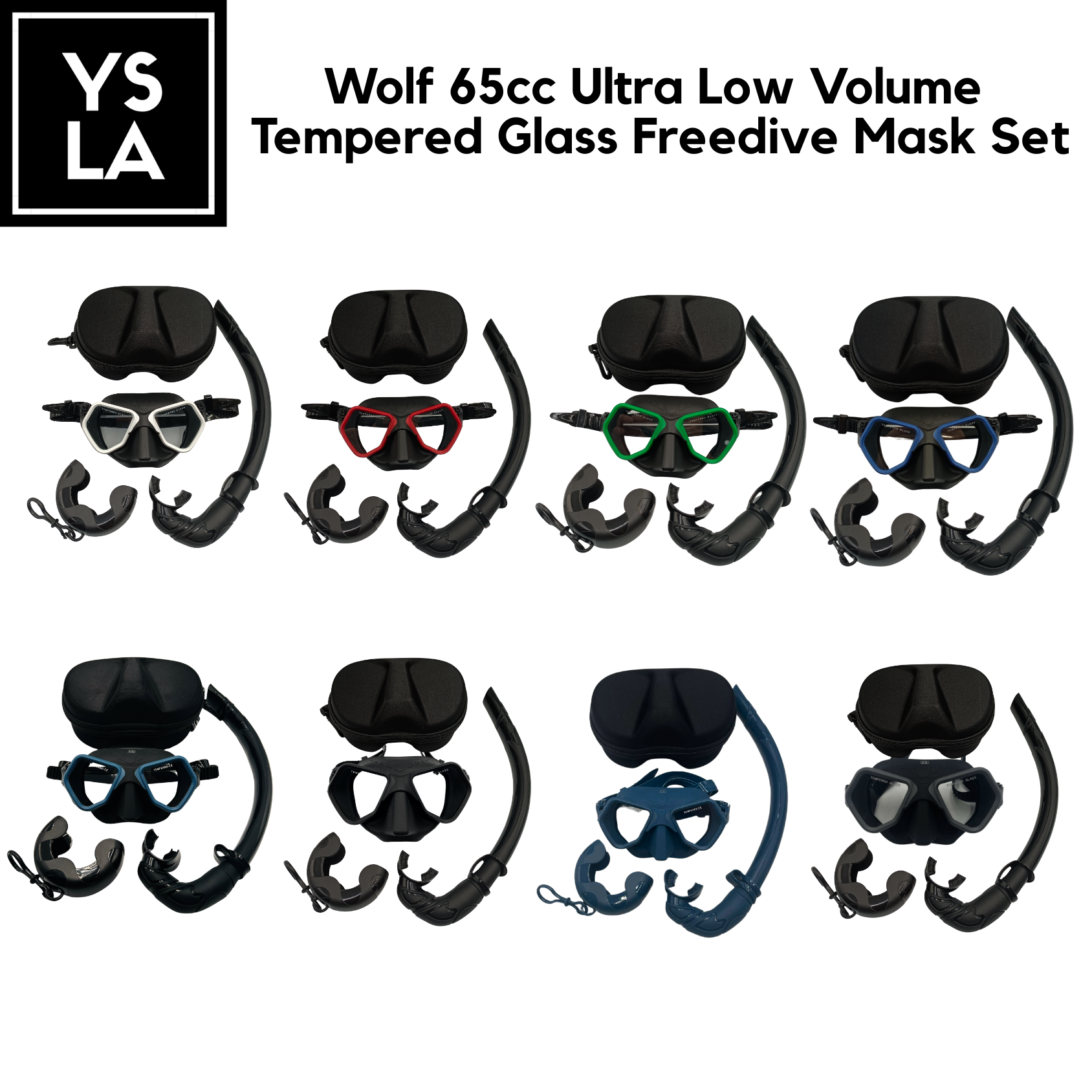 Wolf 65cc Ultra Low Volume Mask Tempered Glass Freedive Mask Set