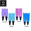 Wave Colored Long Freediving Fins Black Foot Pocket