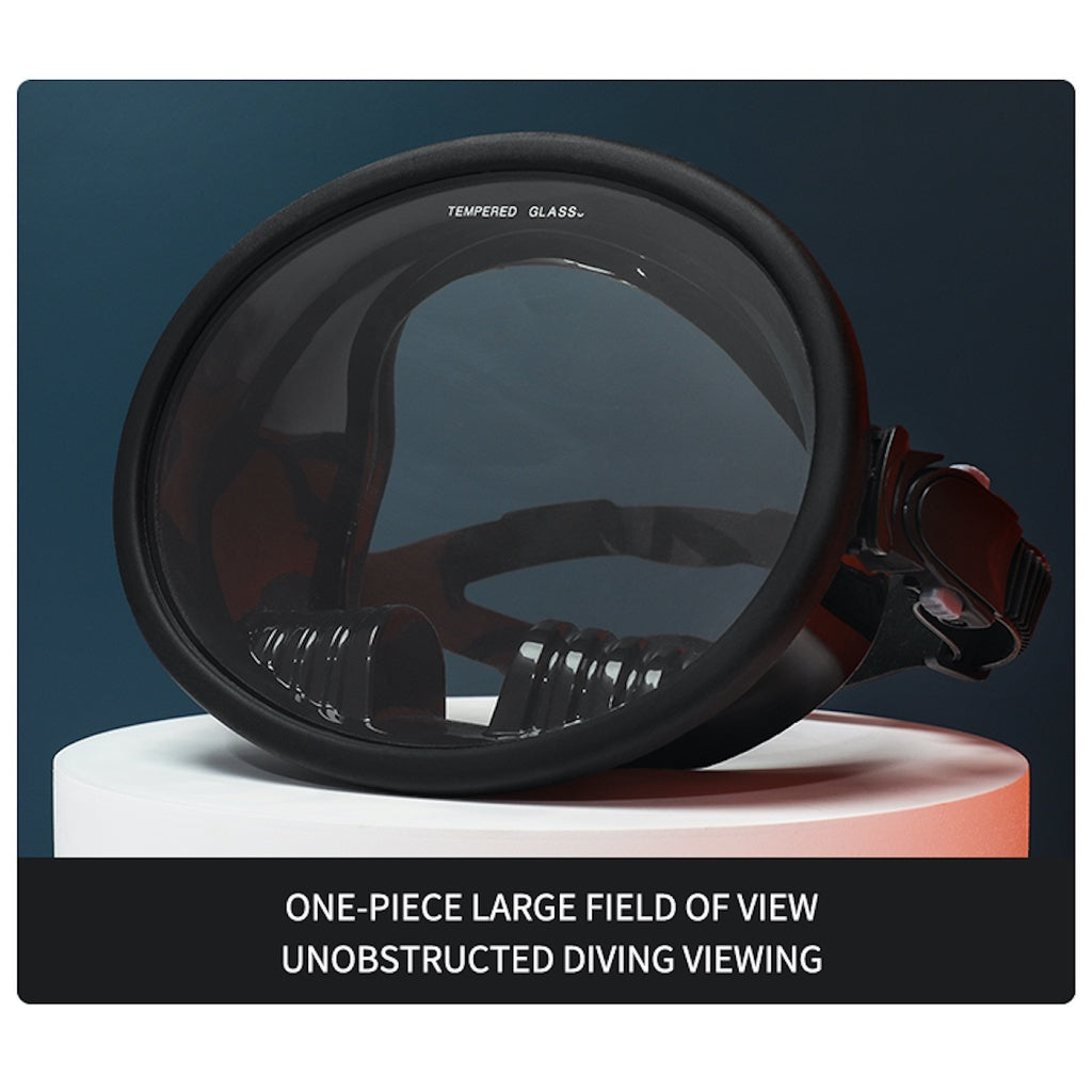 Cove Oval Tempered Glass Mask Spearfishing Freediving Mask Medium Volume Mask only with Evabox