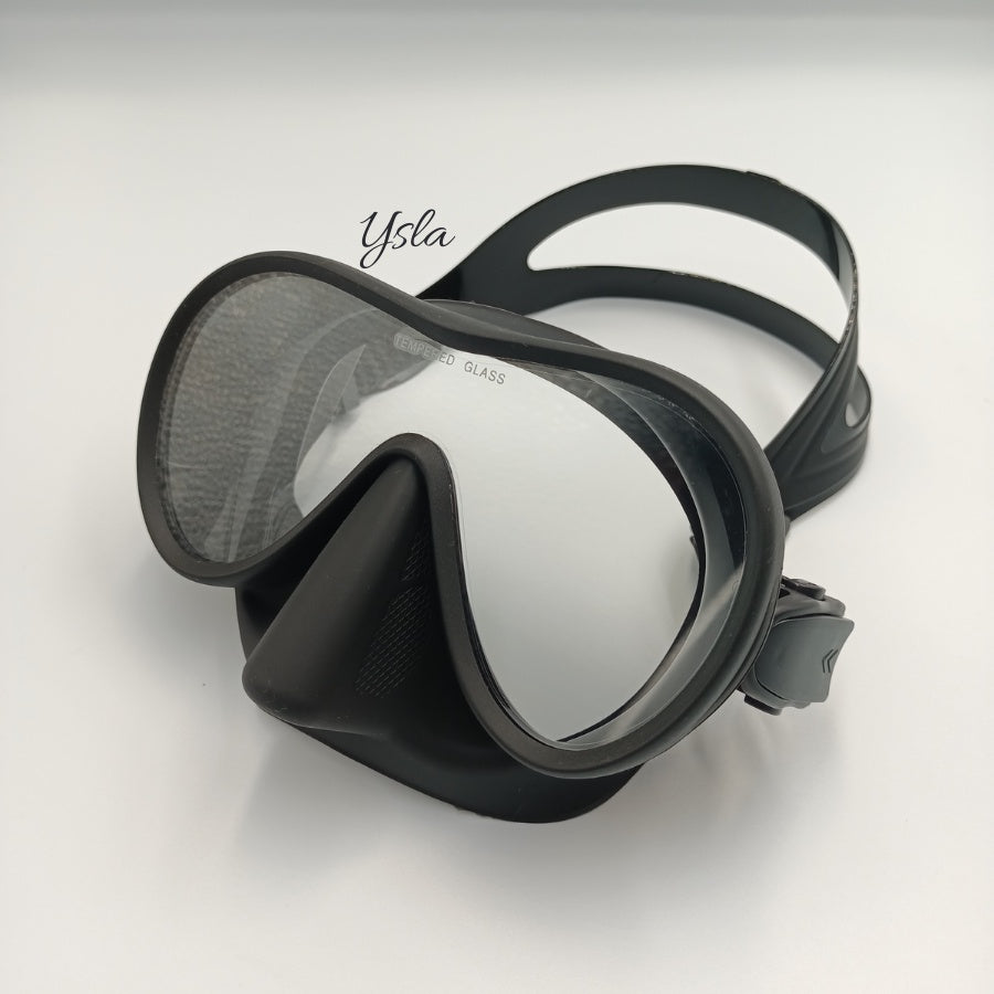 Luna Tempered Glass Single Lens Snorkeling Mask Scuba Diving Mask only with Eva Box