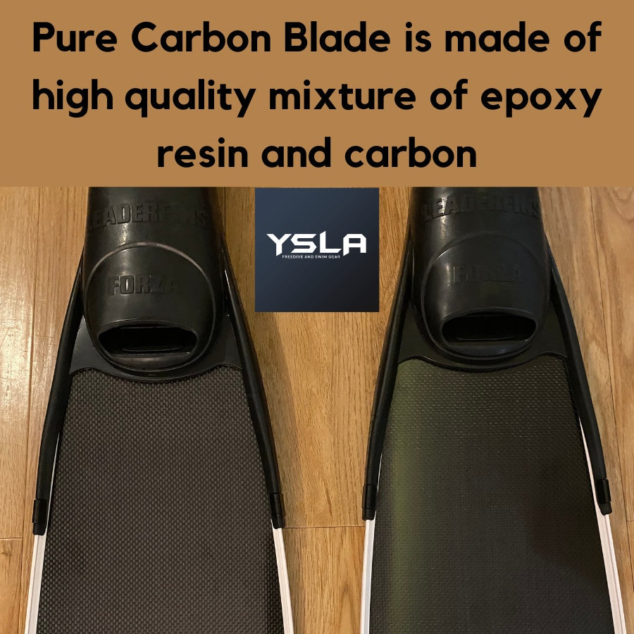 Ysla Leaderfins Pure Carbon Limited Edition Long Freedive Fins Black Foot Pocket