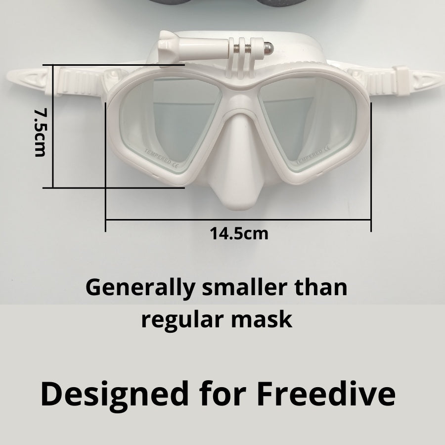 Camera Mount Dive Mask GoPro Low Volume Tempered Glass Freedive Mask Set