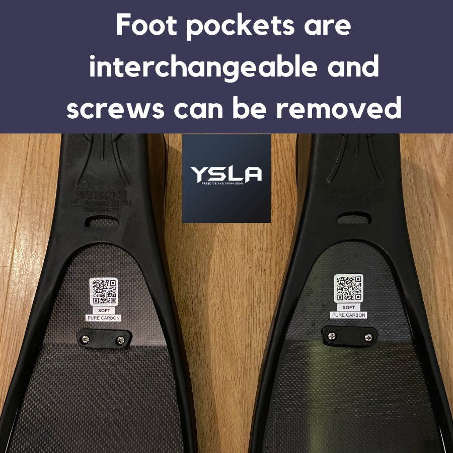 Ysla Leaderfins Fiberglass 80cm Long Freedive Fins Soft Stiffness with White Foot pocket